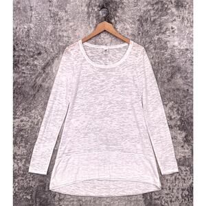 Peruvian Connection Top Small Womens White Burnout Lightweight Tunic Shirt